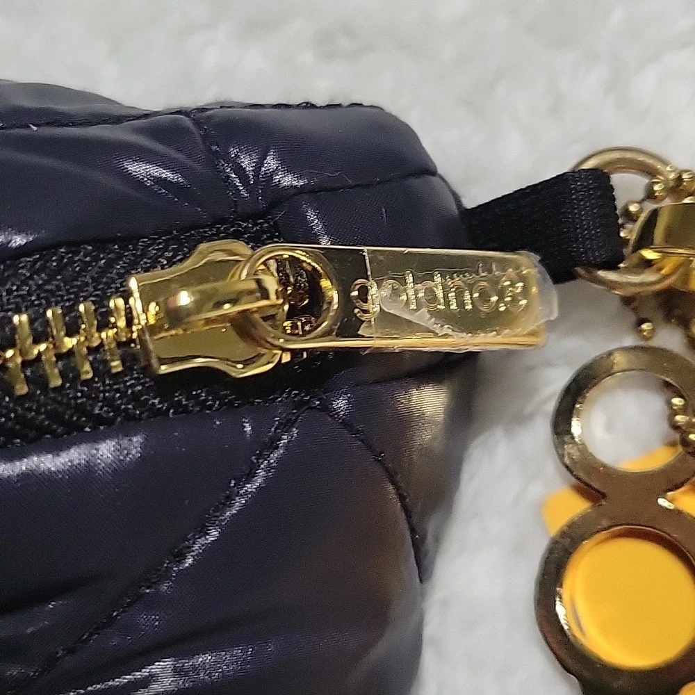 Black Quilted Women's Bag-Goldno.8 - Picture 3 of 7